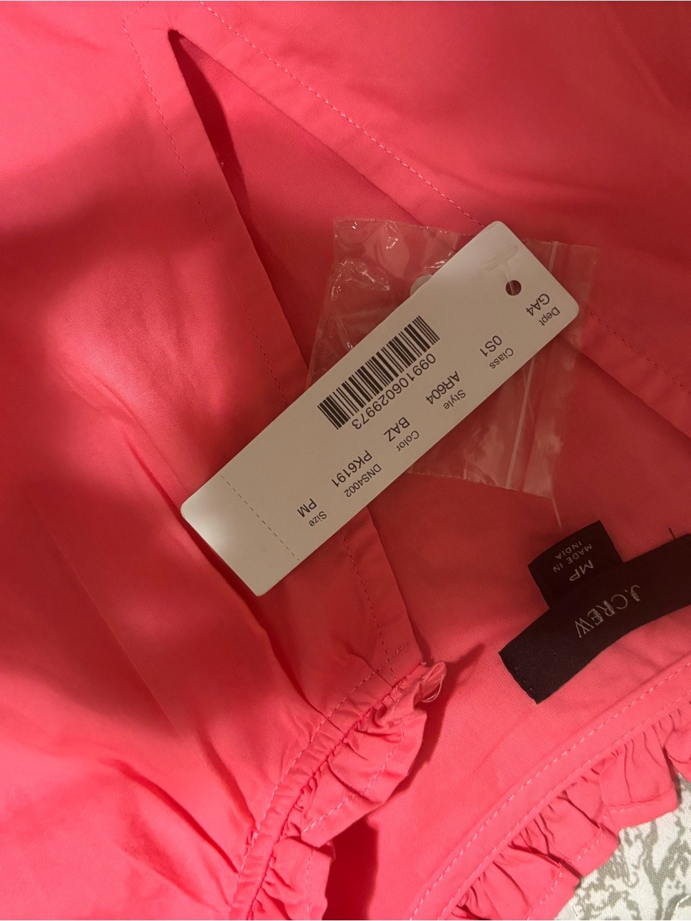 NWT J. Crew sz Medium Petite PM Pink Tiered Popover Dress poplin ruffles barbie - Picture 4 of 15